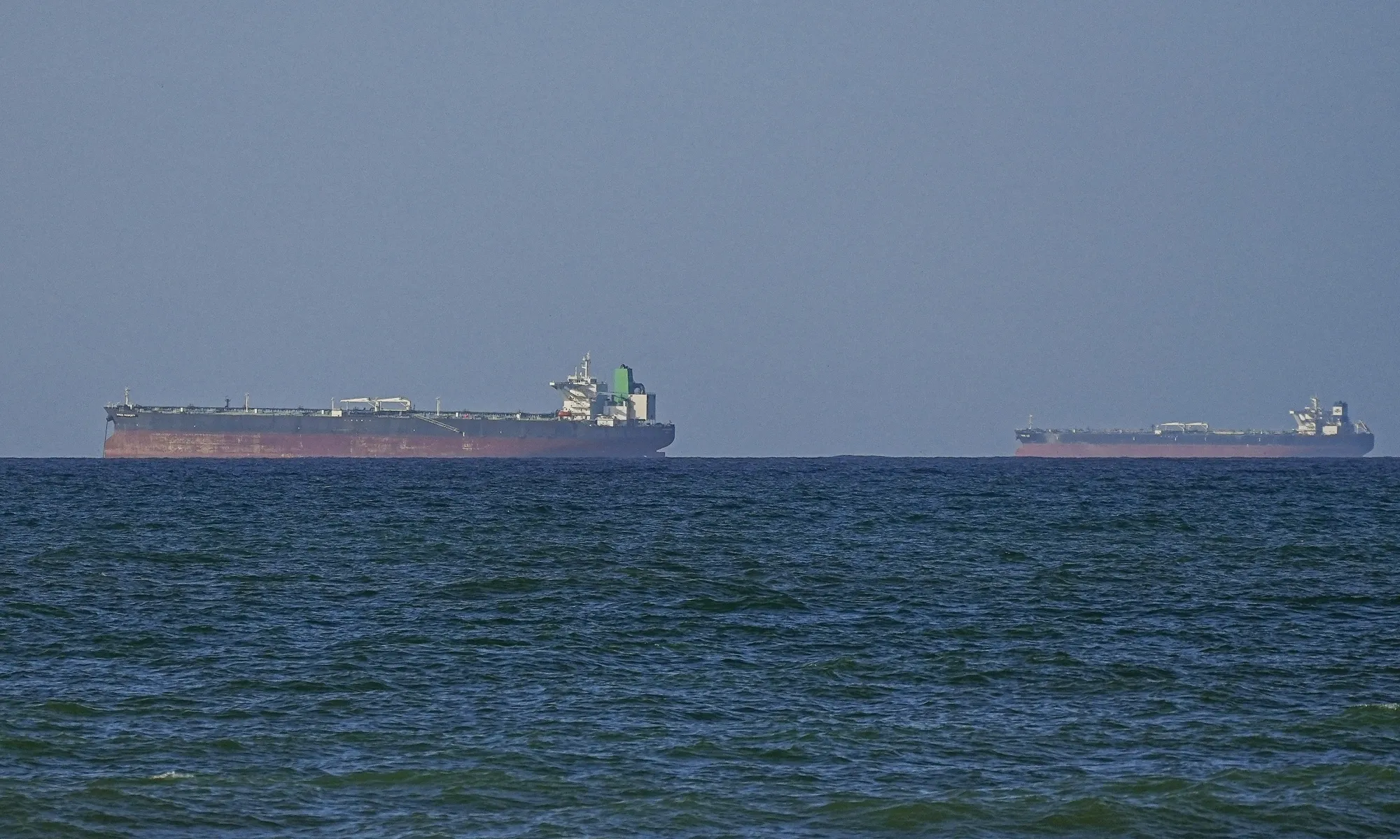 Vessels pass through the Strait of Hormuz&nbsp;on April 8.