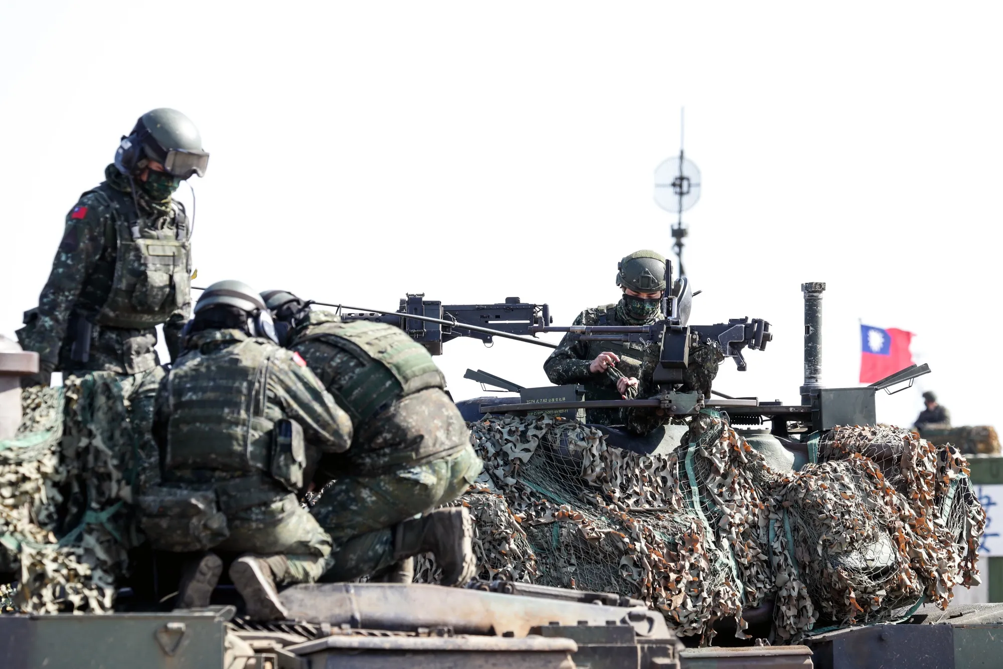 Members of Taiwan's armed forces during a military exercise in Hukou, Taiwan in 2021.