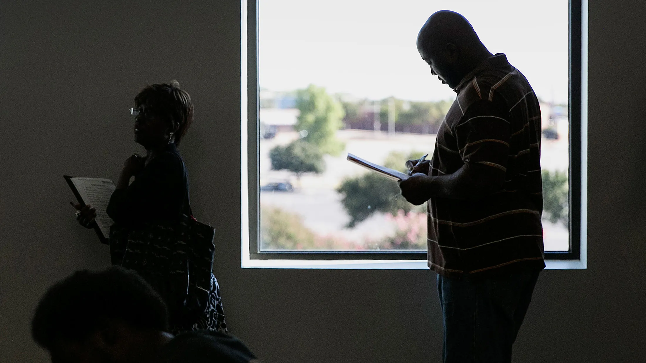 Job seekers in Dallas, Texas.
