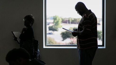 Job seekers in Dallas, Texas.