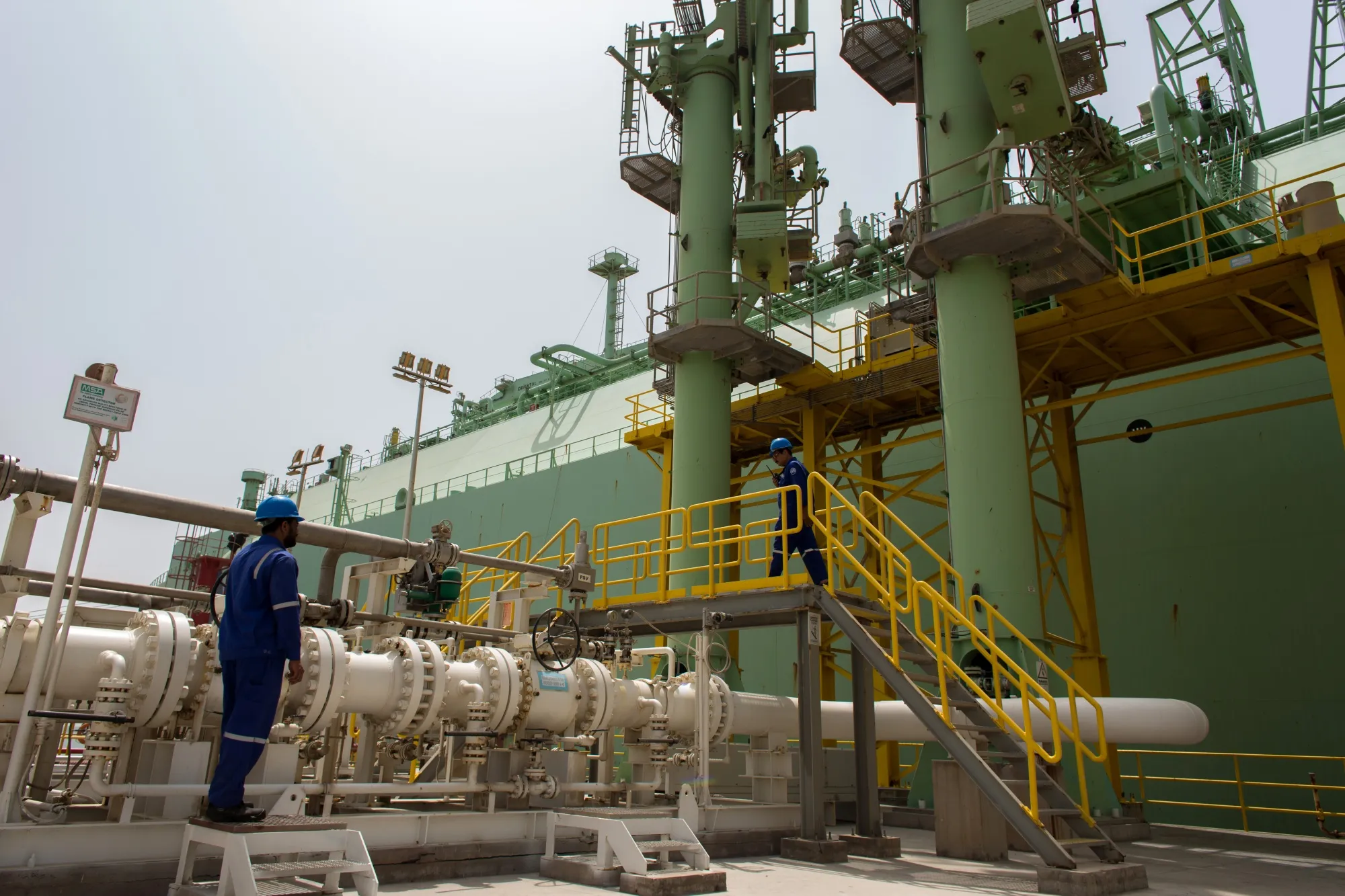 An LNG ship-to-ship operation in Karachi, Pakistan, in 2022.&nbsp;