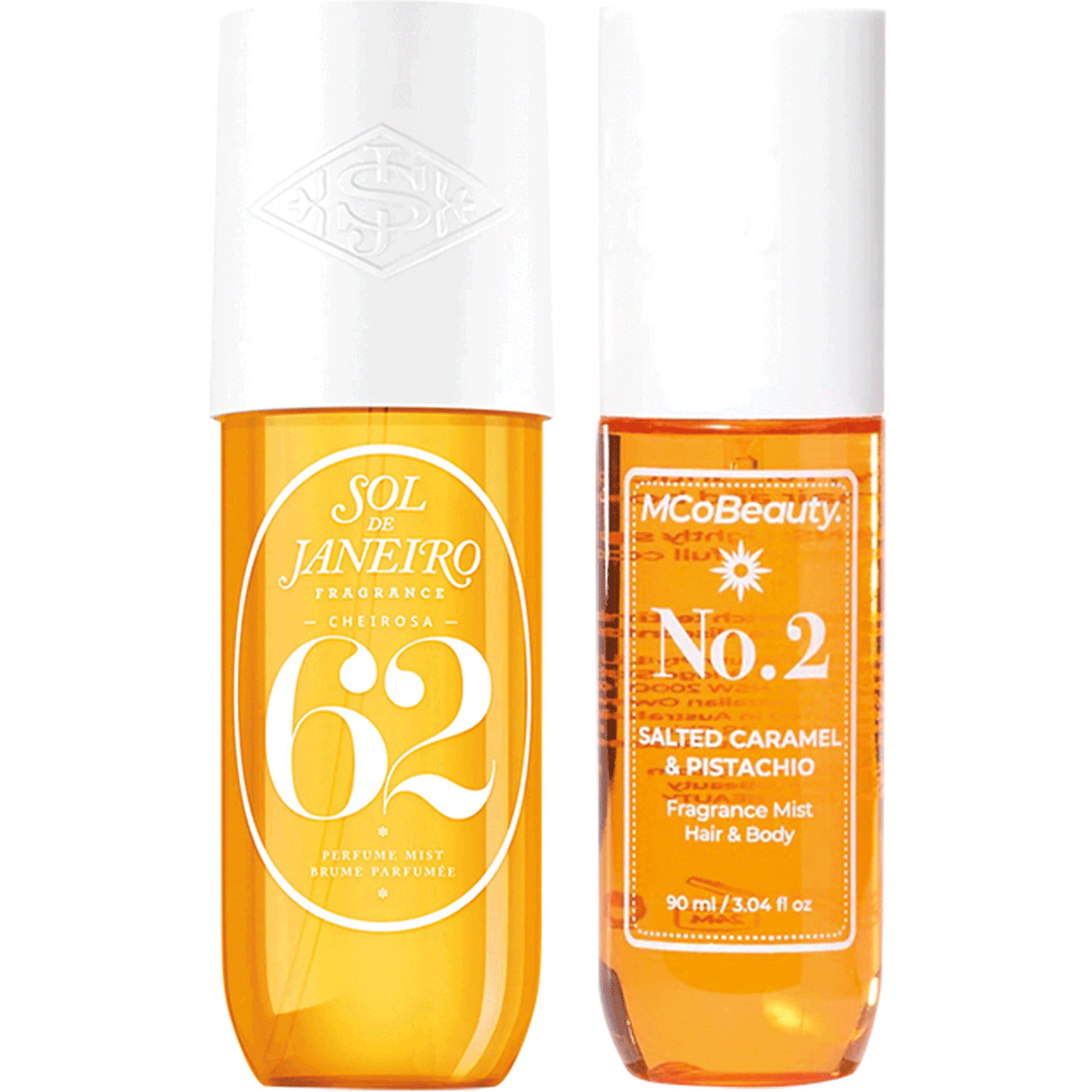 Bottle of Sol de Janeiro’s Perfume Mist next to MCo’s Fragrance Mist
