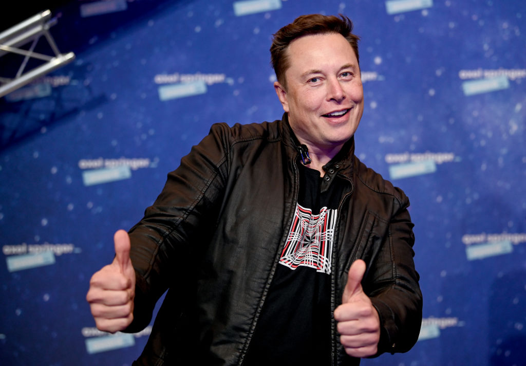 SpaceX owner and Tesla CEO Elon Musk arrives on the red carpet in December to receive the Axel Springer Award 2020&nbsp;in Berlin.