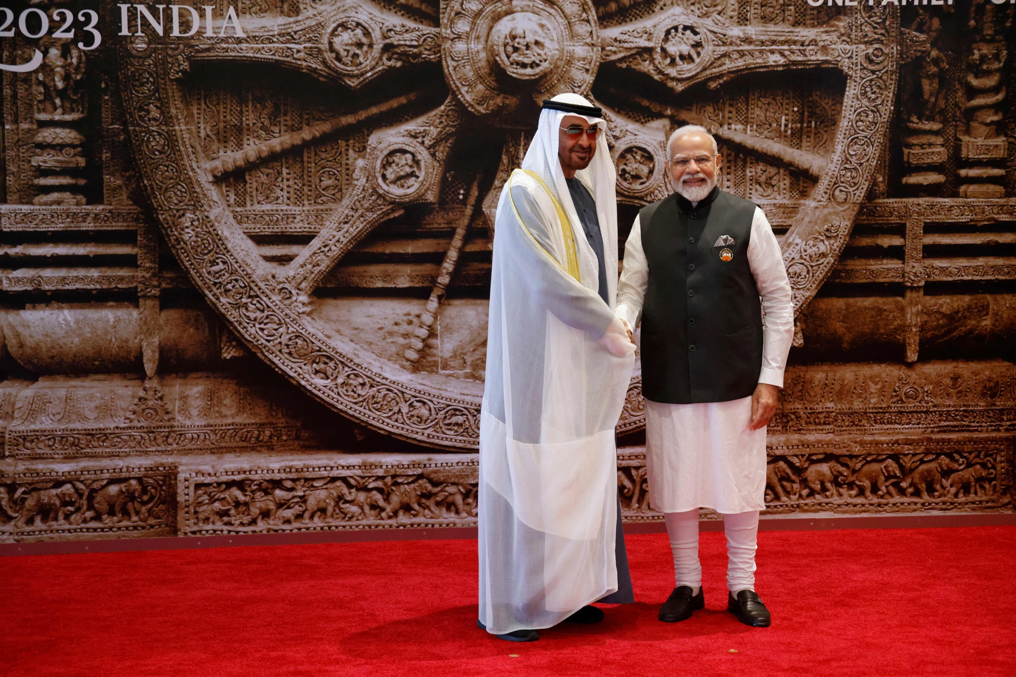 India’s Narendra Modi with UAE’s Sheikh Mohamed bin Zayed