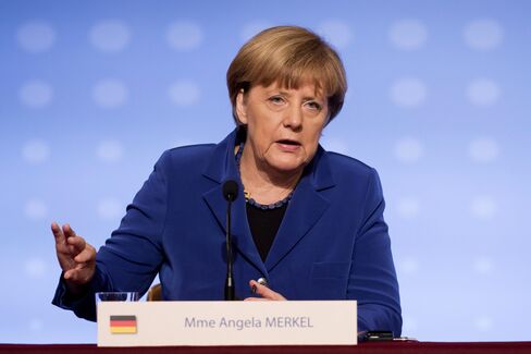 President Francois Hollande Meets Germany's Chancellor Angela Merkel, Russian President Vladimir Putin And Ukraine's President Petro Poroshenko