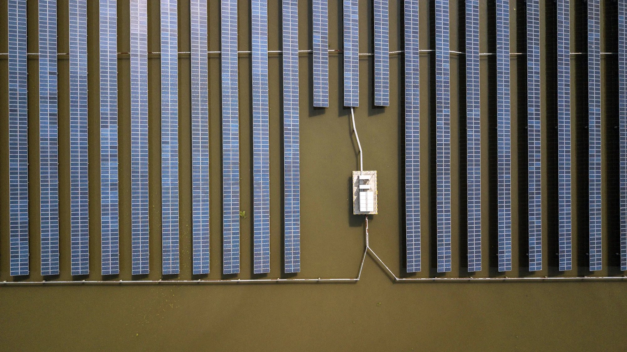 Photovoltaic panels stand at a solar farm in&nbsp;Jiaxing, China.