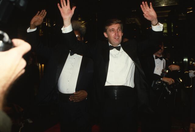 Donald Trump attends one of his book parties at Trump Tower in 1987.