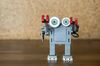 A robot made from Ubtech Robotics Inc.'s JIMU robot build-it-yourself kit.