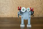 A robot made from Ubtech Robotics Inc.'s JIMU robot build-it-yourself kit.