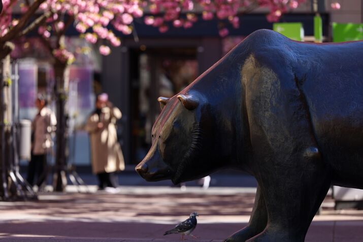 Traders At The Frankfurt Stock Exchange As European Stocks Slide to January 2024 Lows