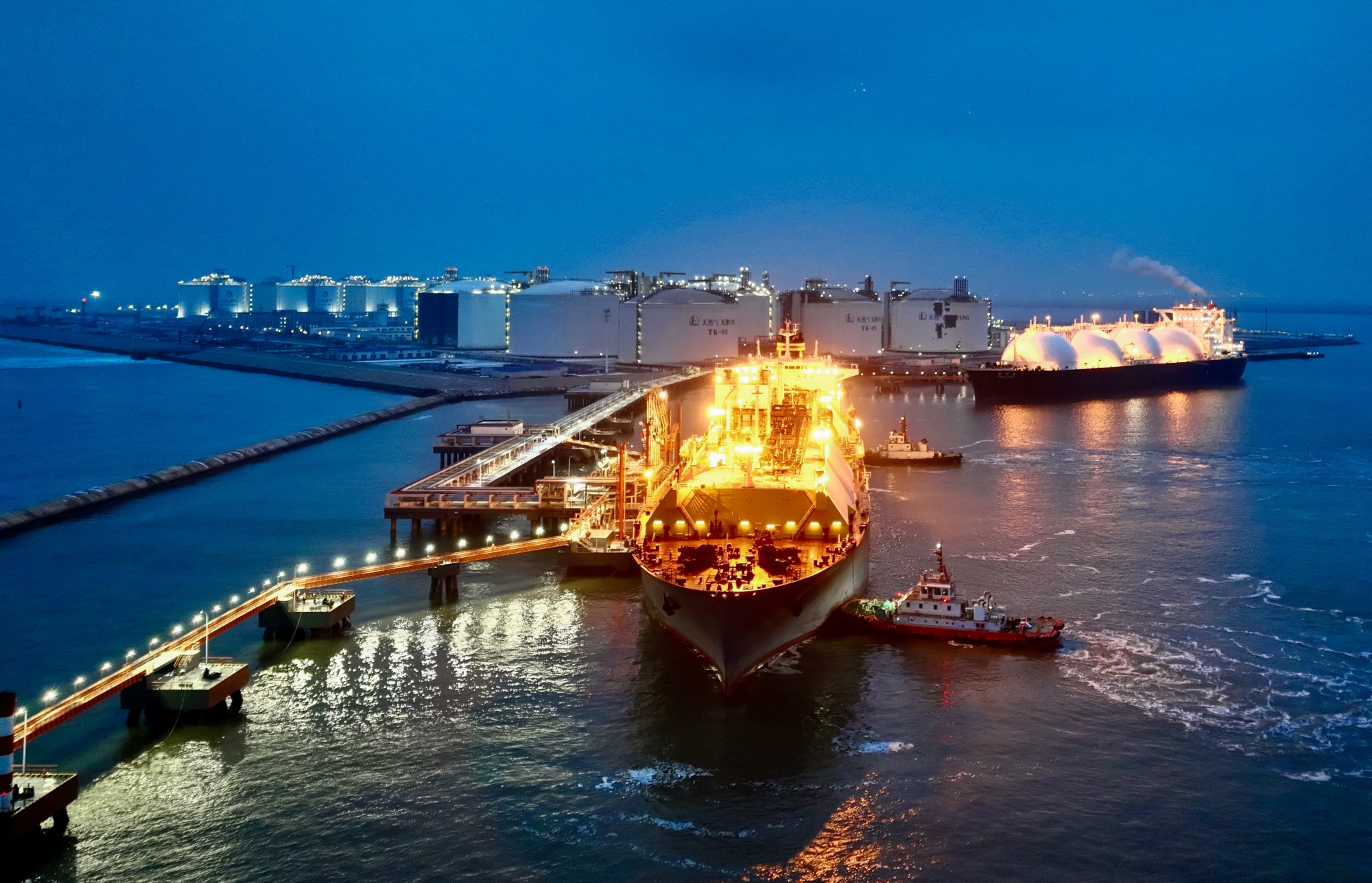 Photo of a LNG terminal in Tianjin, China.