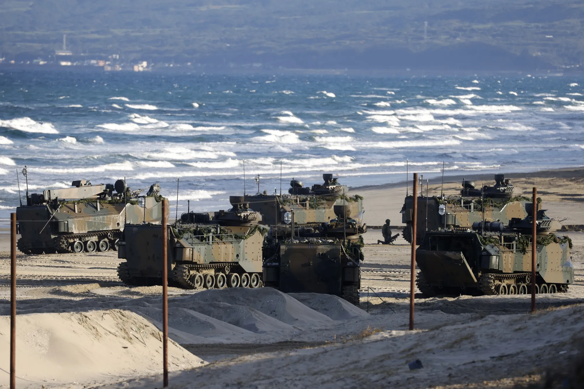 Japan Ground Self-Defense Force Assault Amphibious Vehicles during an exercise on Tanegashima island in Kagoshima in November.