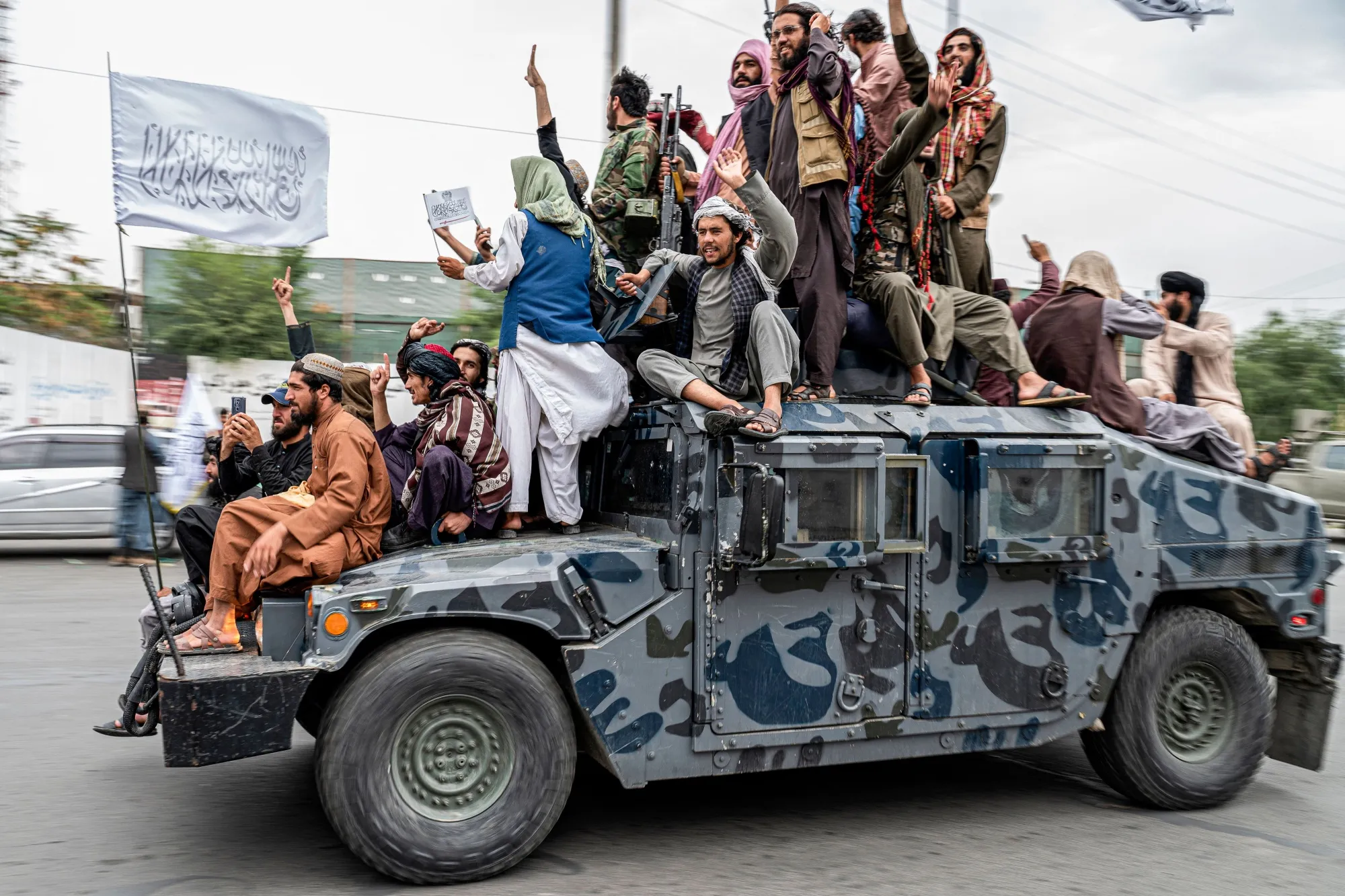 Taliban fighters in Kabul.