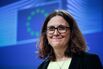 European Union Trade Commissioner Cecilia Malmstrom News Conference As U.S. Imposes Steel Tariffs 