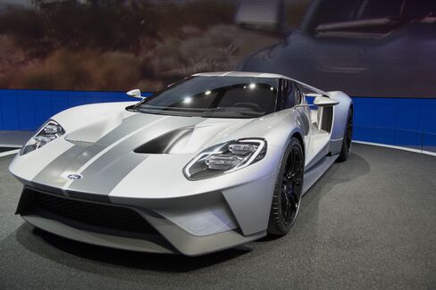 The Ford GT is shown during the 2015 New York International Auto Show in New York, U.S., on Thursday, April 2, 2015.