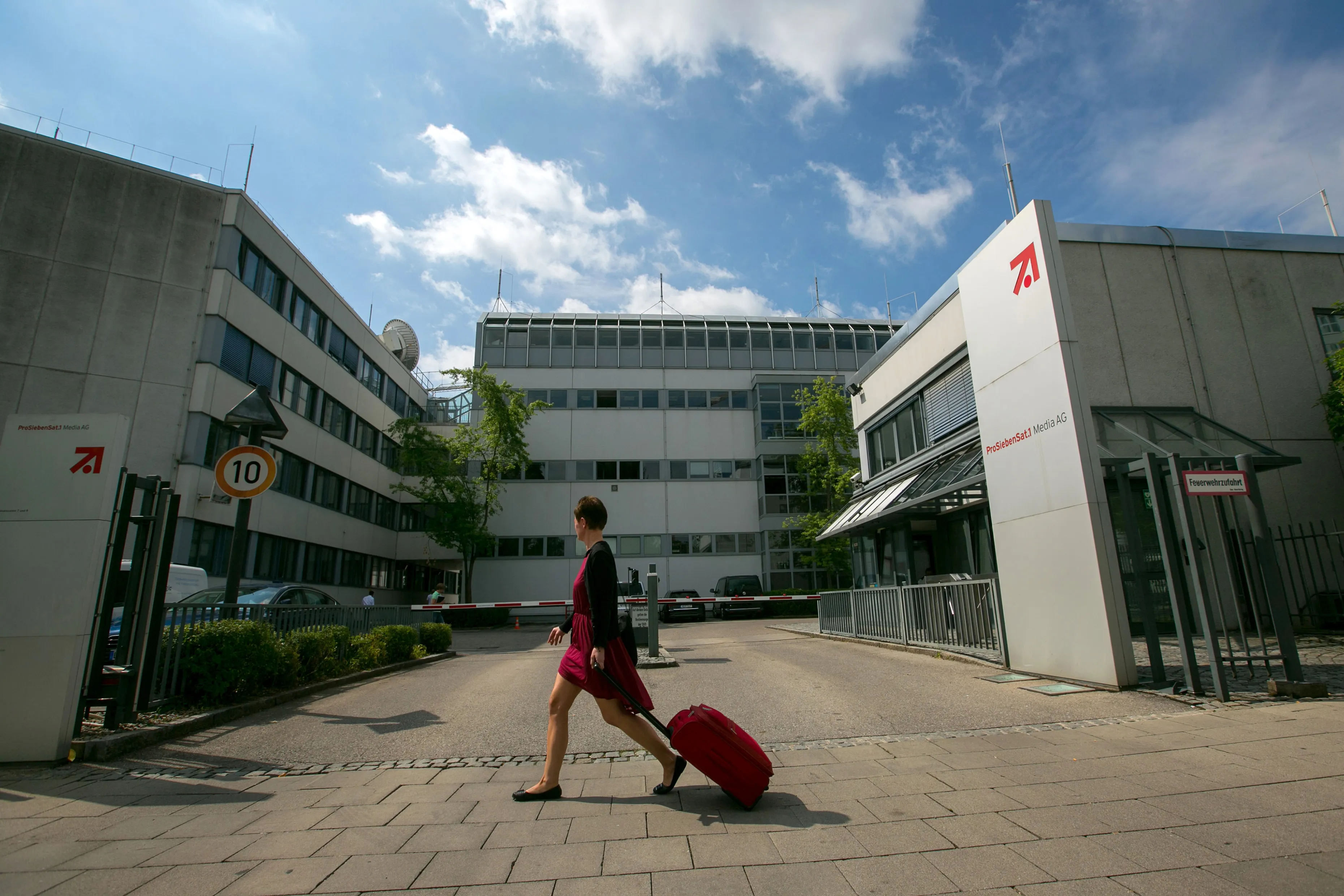 The headquarters of ProSiebenSat.1 Media AG in Unterfoehring, Germany.