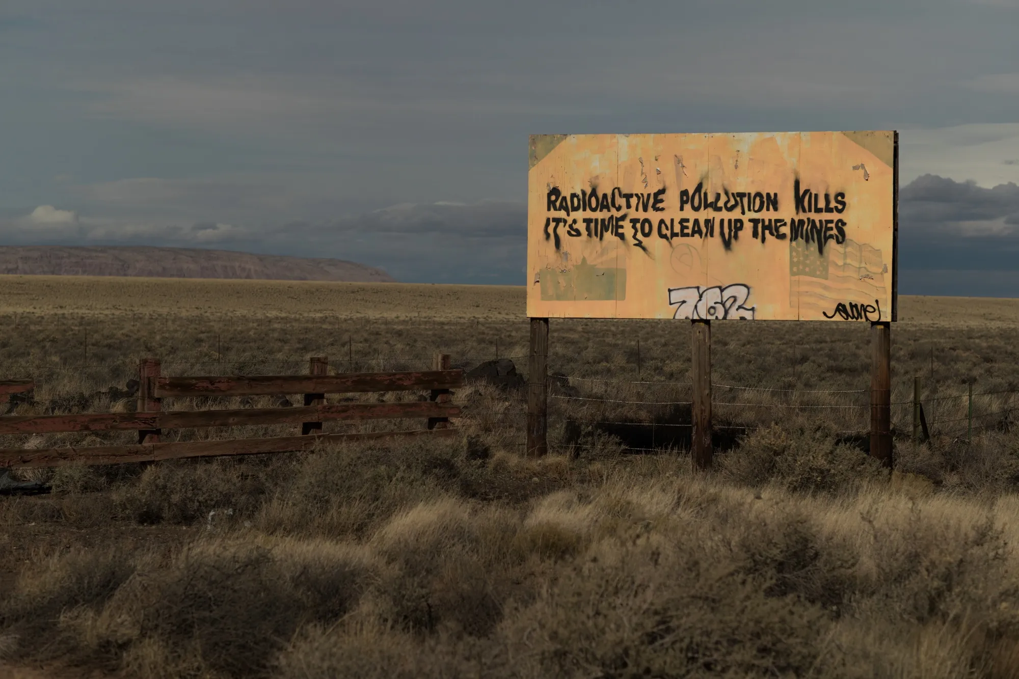 Opposition to the uranium mining industry is visible up and down Navajo Territory.