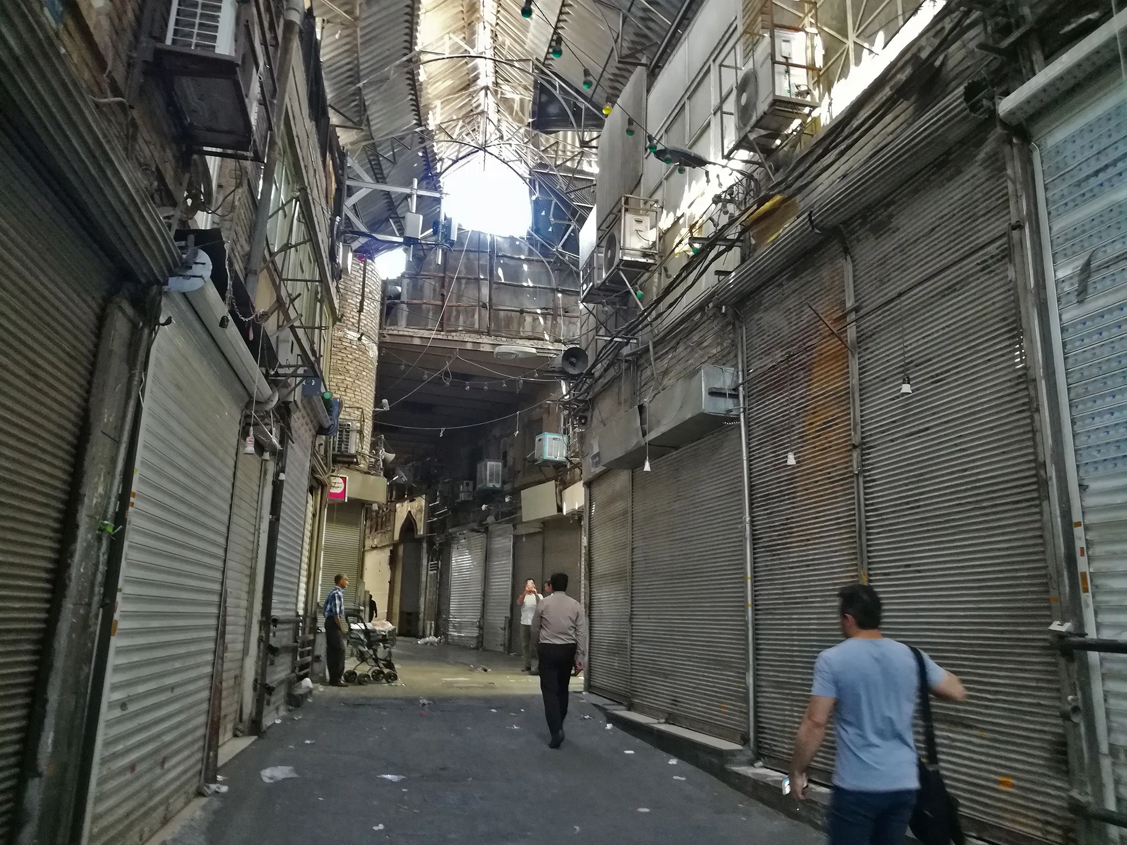 Closed shops at the Grand Bazaar in Tehran on June 25.