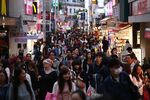 Tokyo's streets are full of shoppers.
