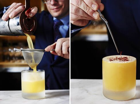 Indian Accent, the Delhi-based fine dining restaurant, recently opened a new location in Manhattan's Midtown with a dining room and bar slinging cocktails like this Mughal Fortification.