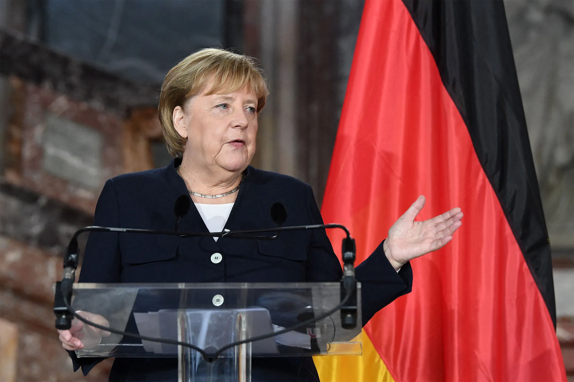 German&nbsp;Chancellor Angela Merkel called for dialog with Poland in a recent visit to Belgium.