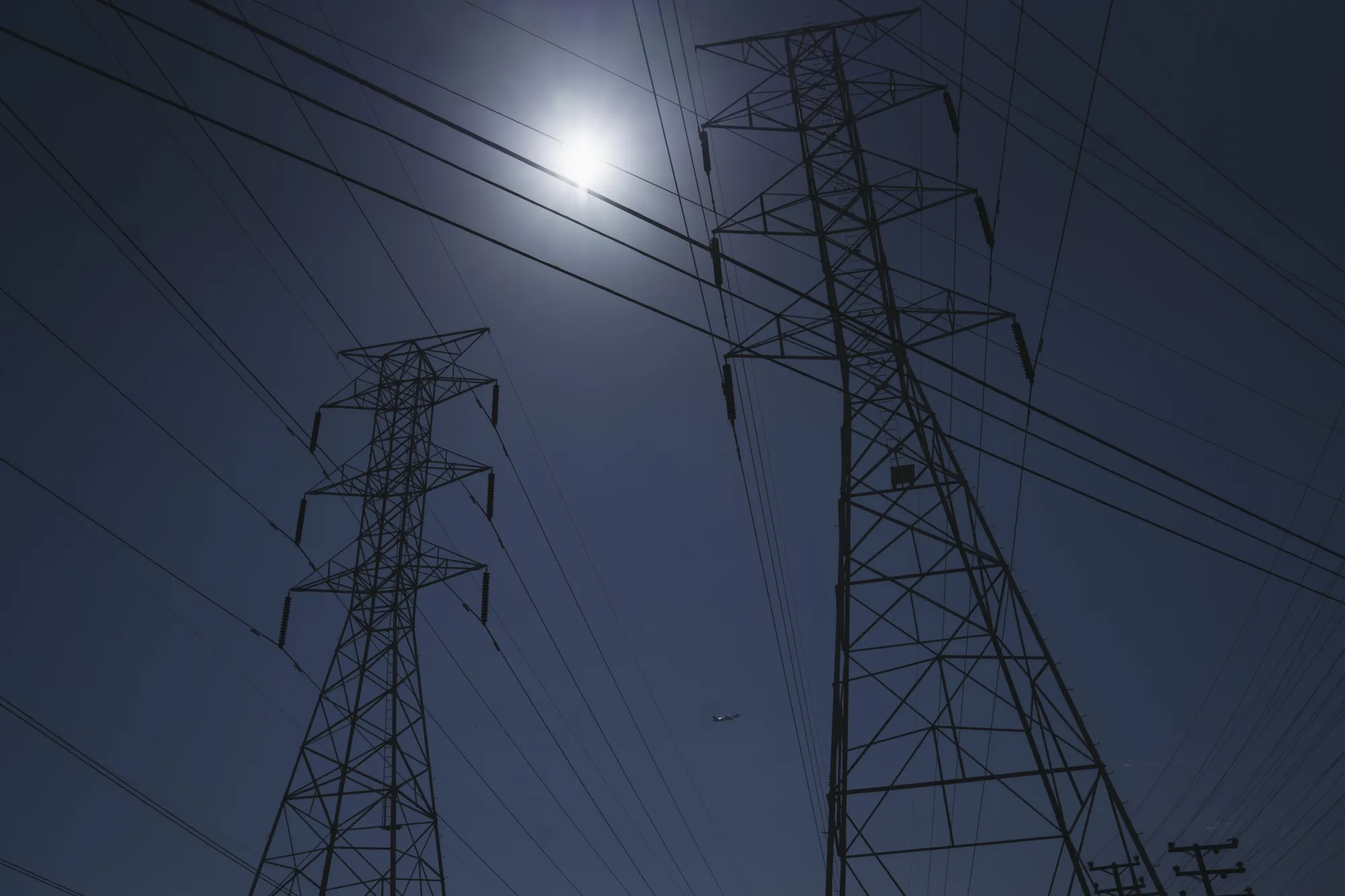 Power lines during a heat wave in North Hollywood, California, US