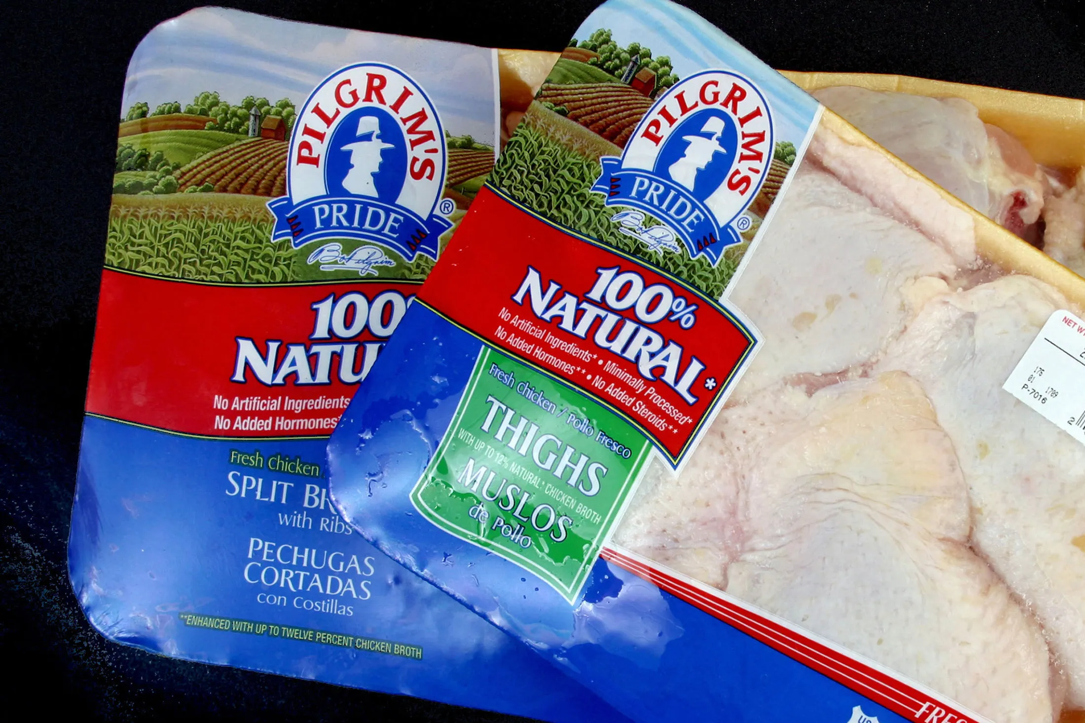 Packages of Pilgrim's Pride chicken.