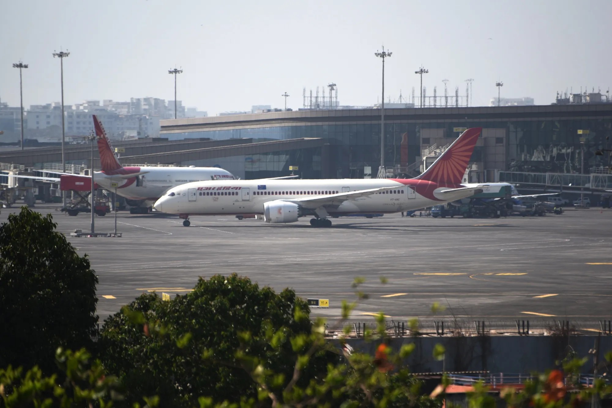 Air India’s Boeing 787-8 Dreamliner at Chhatrapati Shivaji Maharaj International Airport in Mumbai.