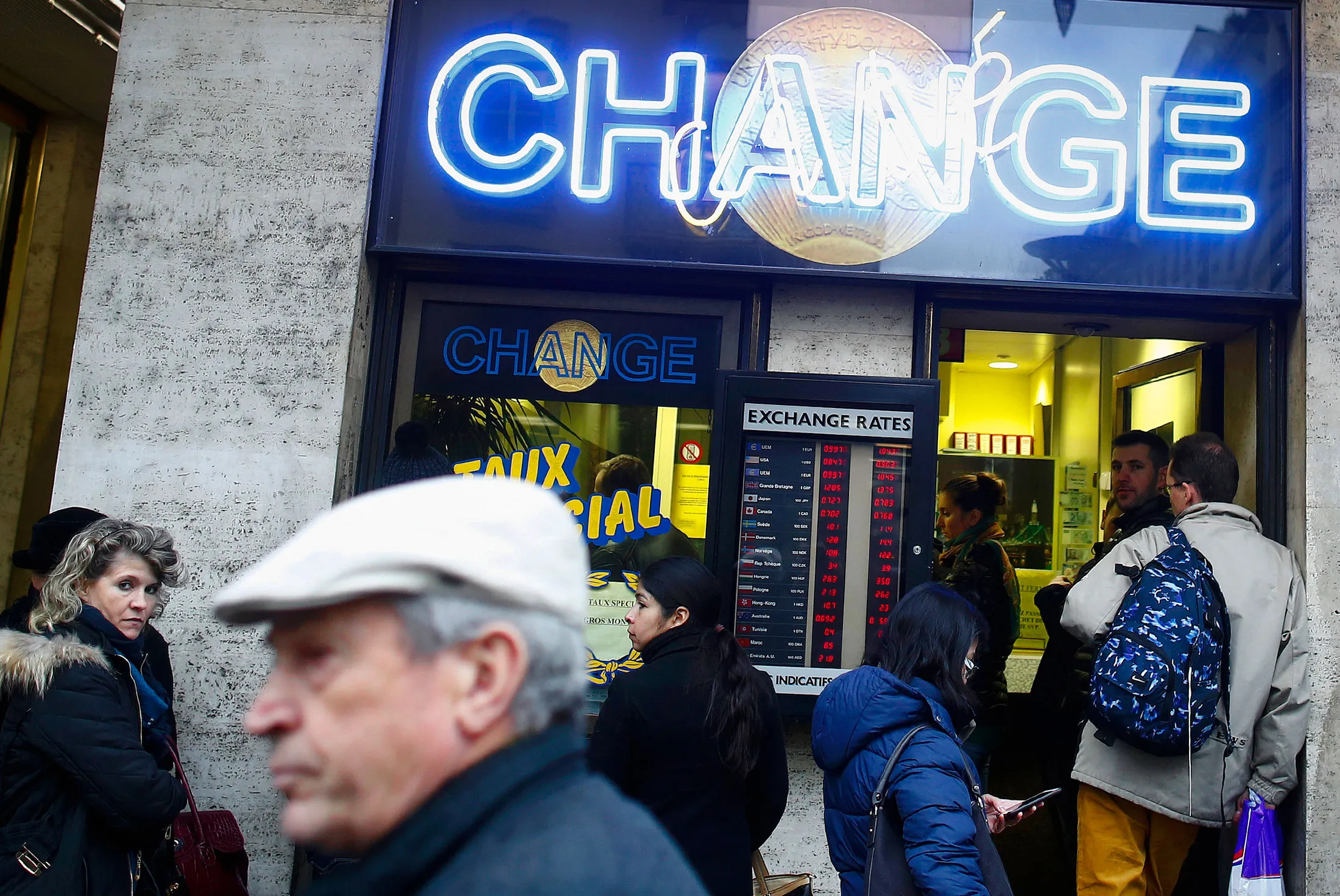 A bureau de change in Geneva.
