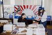 Volunteers Work At Presidential Candidate Bernie Sanders Iowa Headquarters