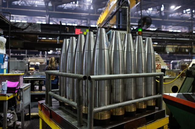 155mm shells on the production floor of the Scranton Army Ammunition Plant.