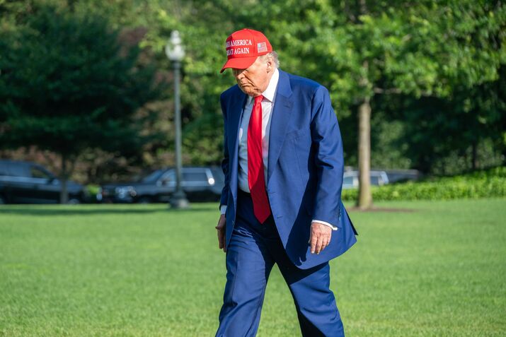 President Trump Returns To White House From New Jersey
