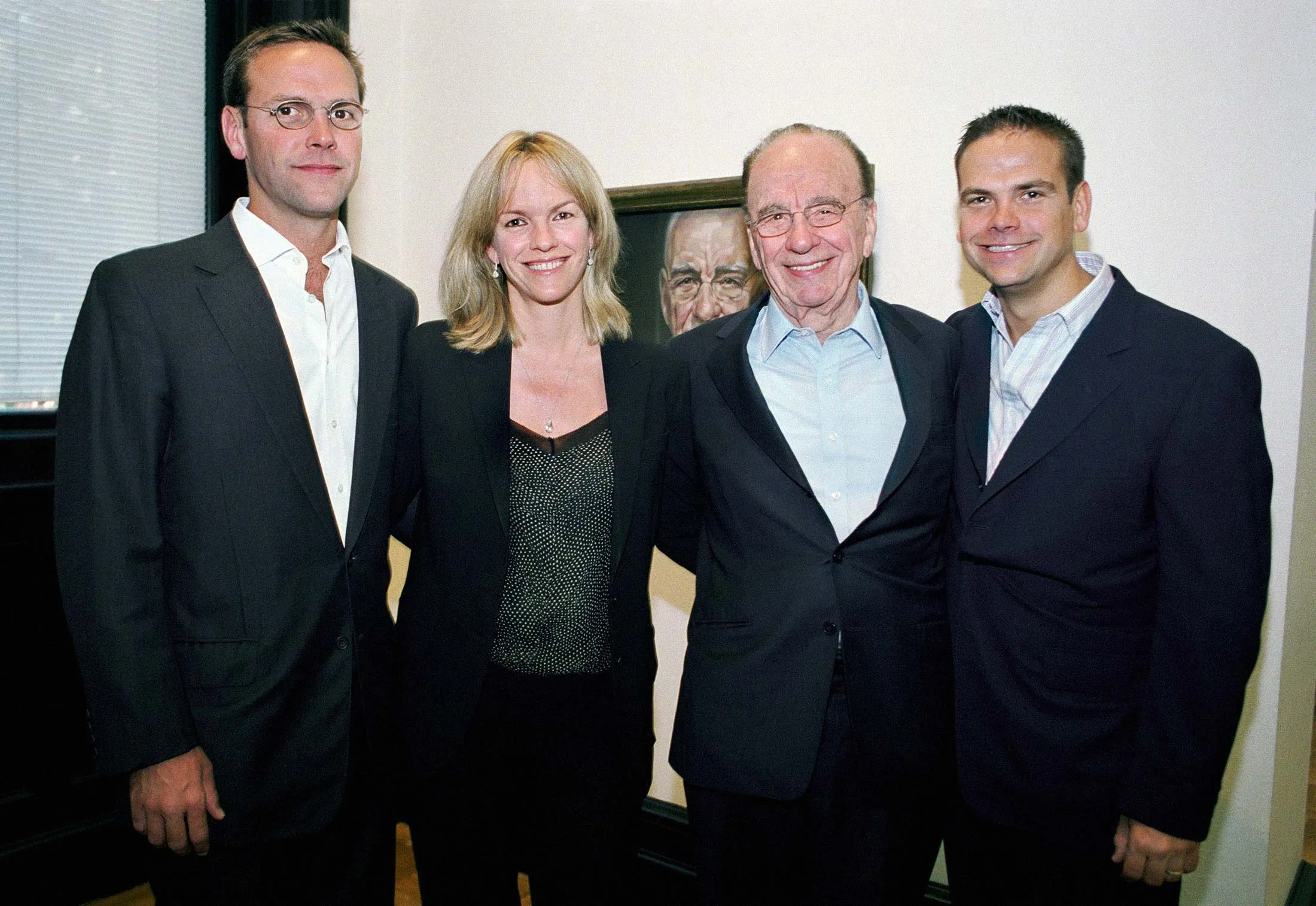 From left: James, Elisabeth, Rupert, and Lachlan Murdoch in 2007.