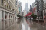 A near empty street in Shanghai, China, on Jan. 25.