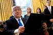 President Trump signed presidential memoranda on Jan. 24, 2017, reviving the construction of two controversial oil pipelines including Keystone XL, but said the projects would be subject to renegotiation.