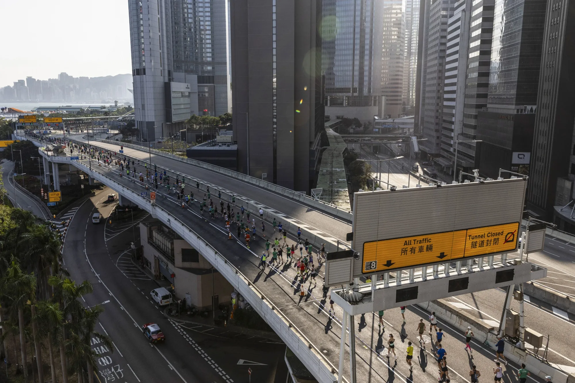 Runners take part in the Hong Kong Marathon on Jan. 18.