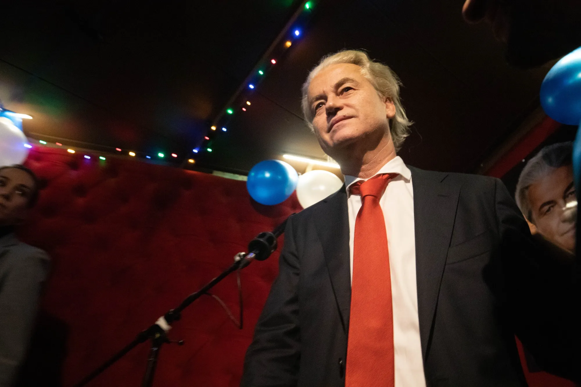 Geert Wilders during&nbsp;election night in The Hague.&nbsp;
