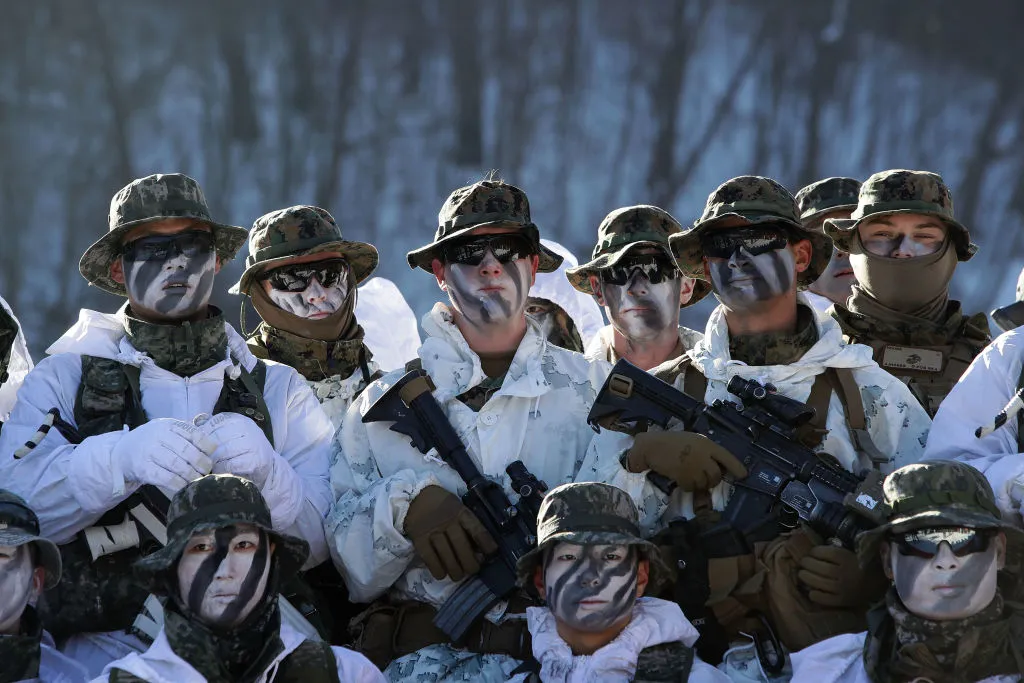 U.S. and South Korean marines training together.&nbsp;