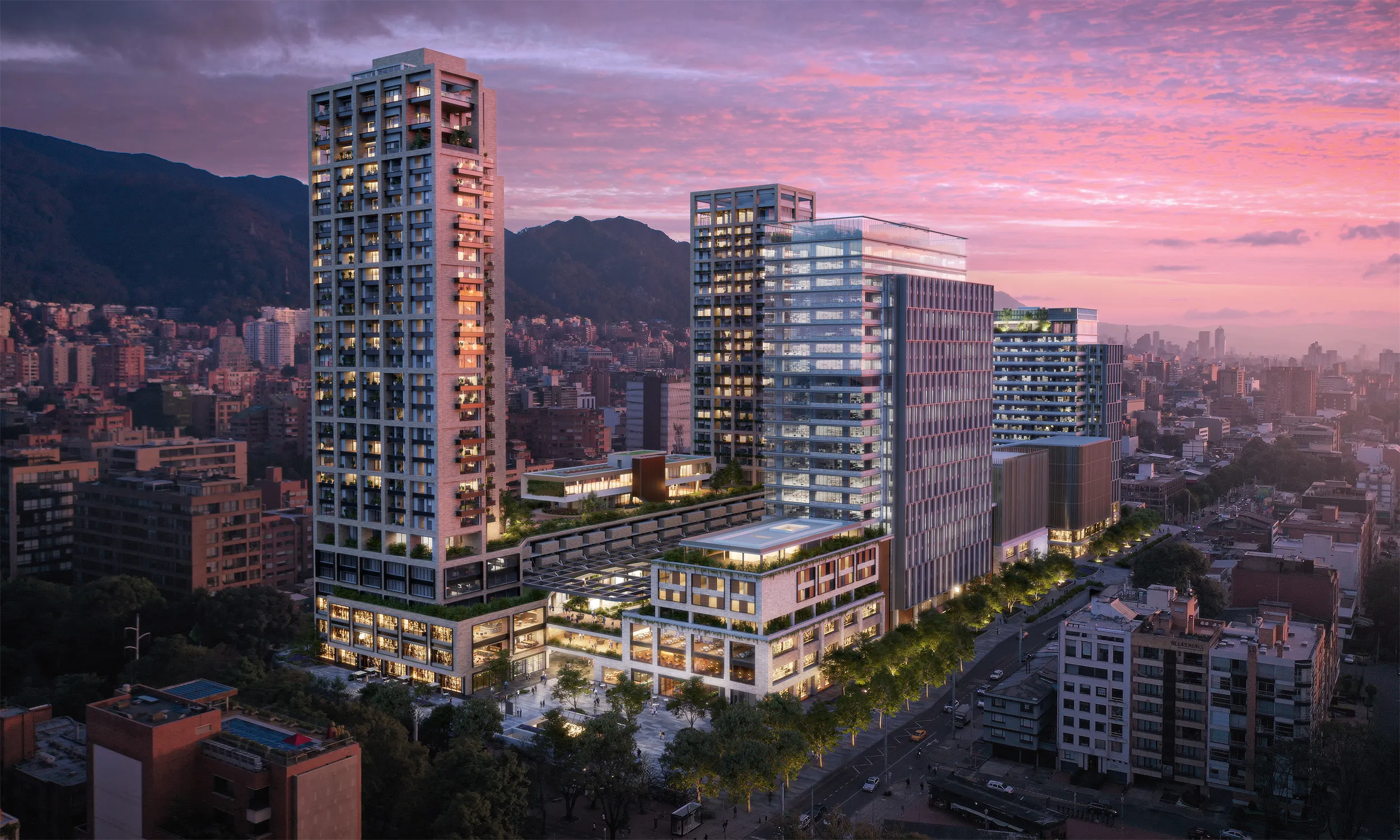 A rendering of the Quora real estate project featuring&nbsp;luxury apartments, offices and commercial space in Bogotá.&nbsp;