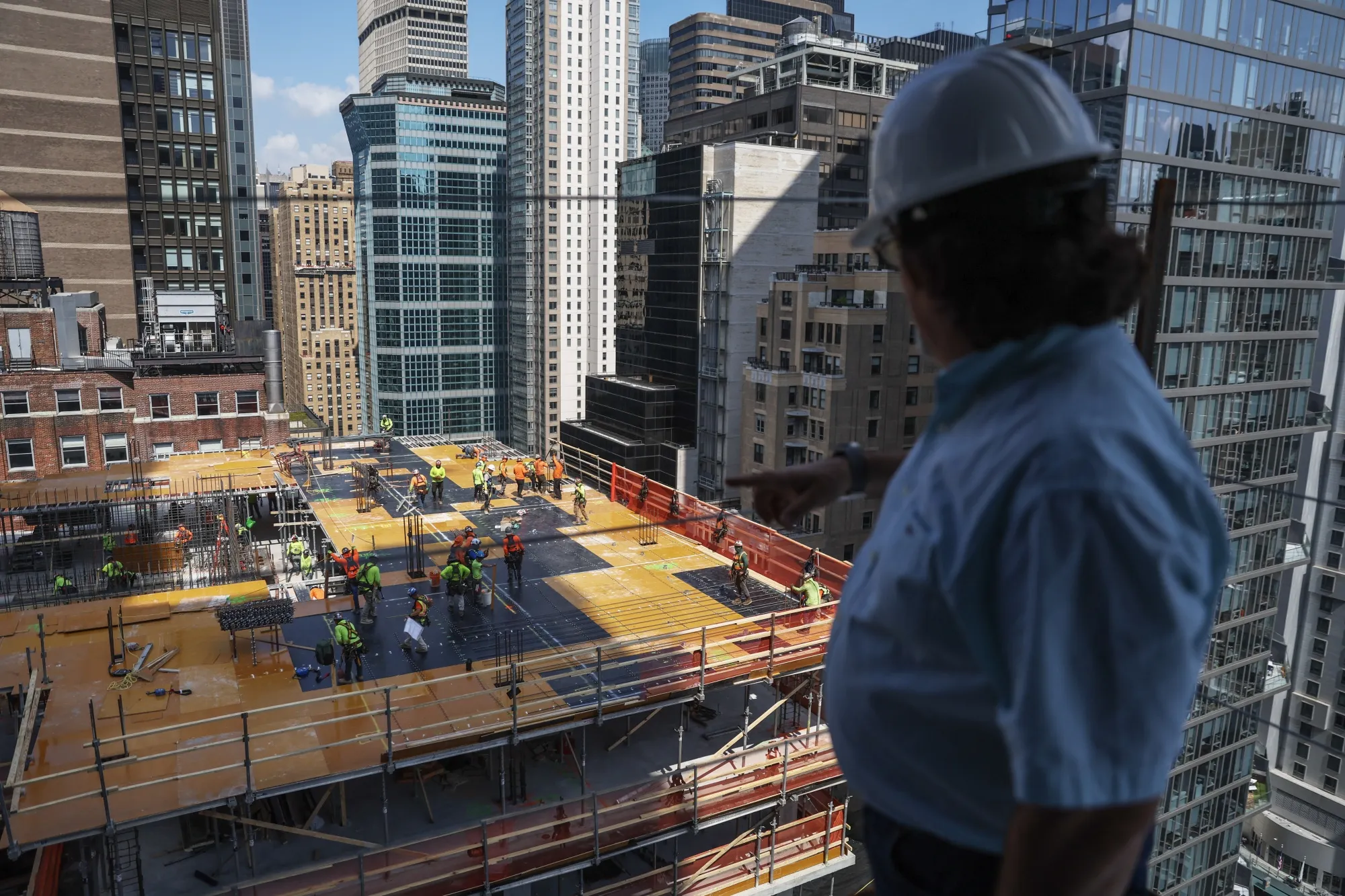 Redevelopment of the former Pfizer headquarters towers has begun, with offices being converted into residences.