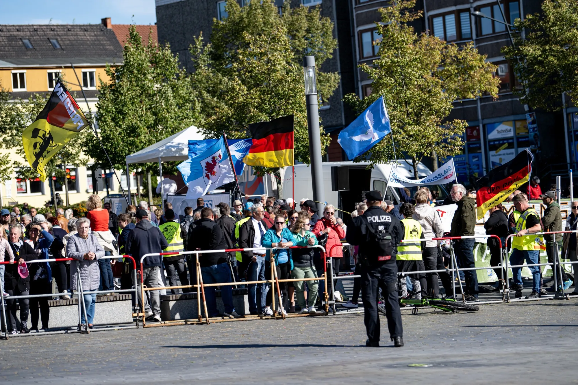 An AfD demonstration under the slogan "Scholz must go" in &nbsp;Brandenburg on Sept. 14.