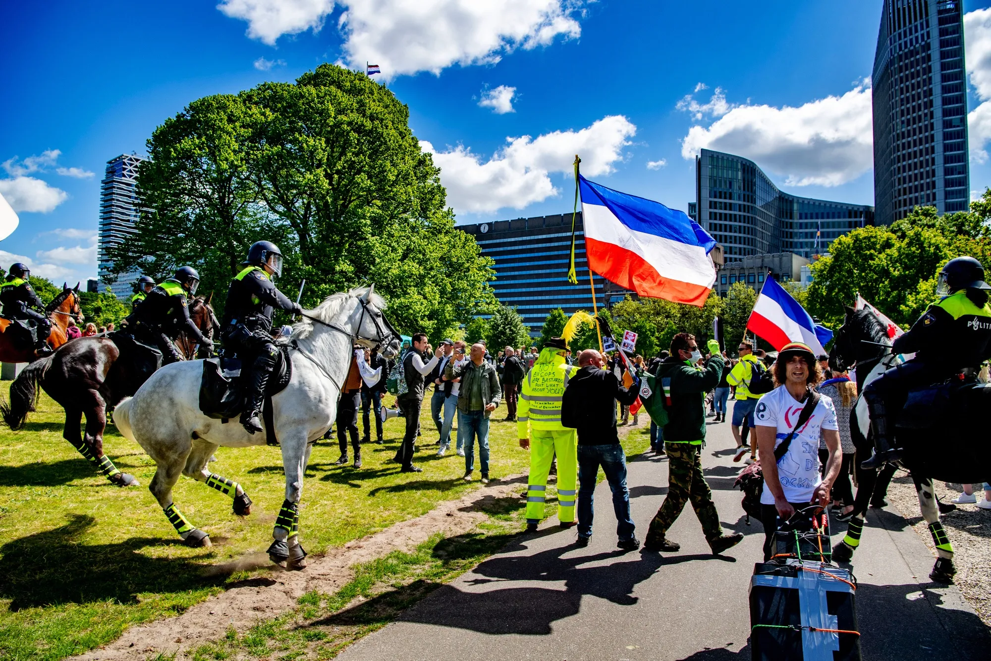 Protests in The Hague hint at wilder conspiracy theories pushed by QAnon.