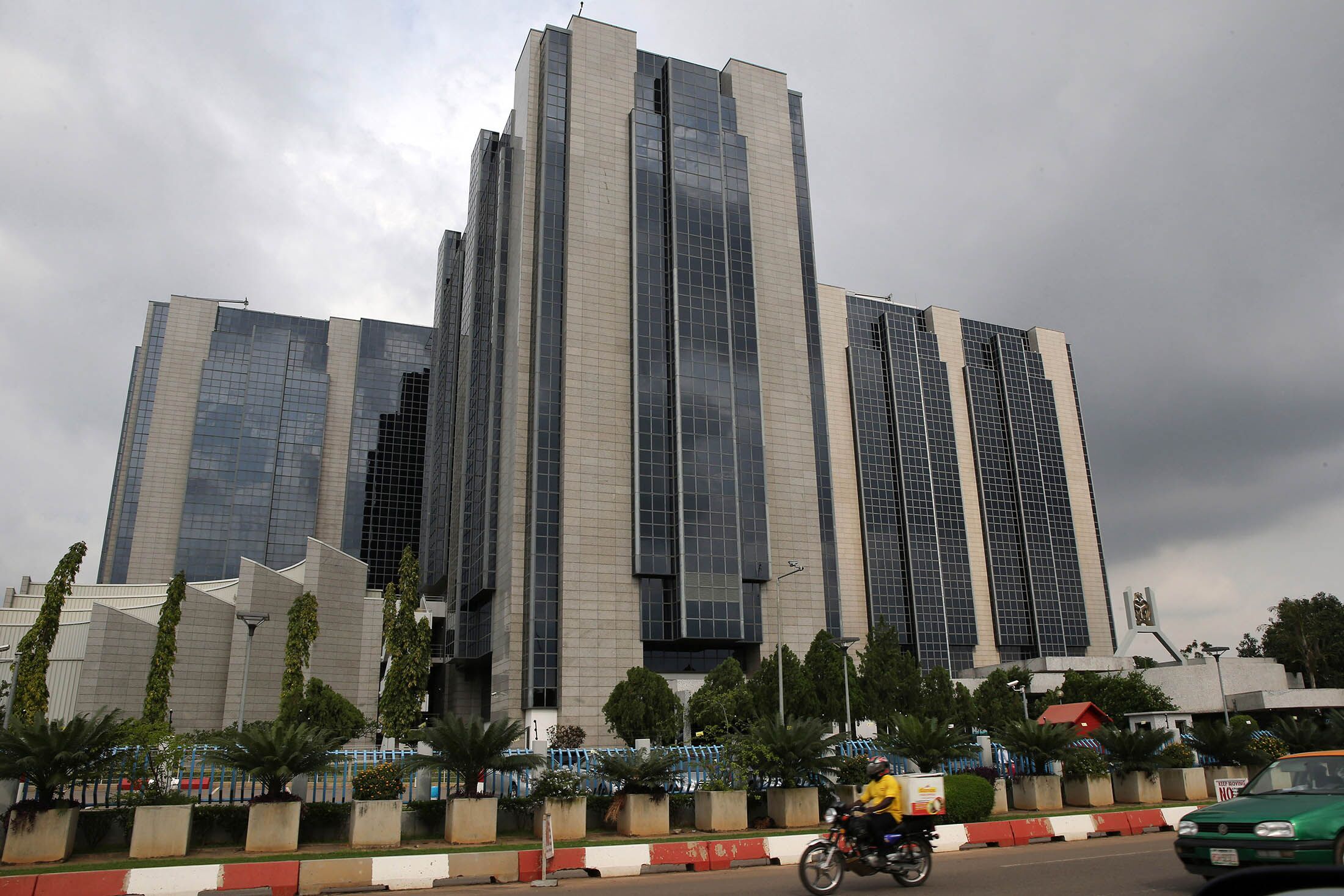 The headquarters of the Nigerian central bank in Abuja, Nigeria.