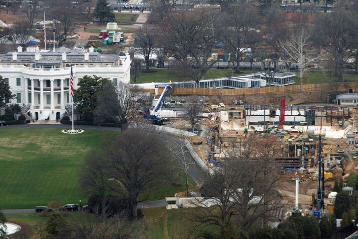 Construction Continues On White House Ballroom On Site Of Old East Wing