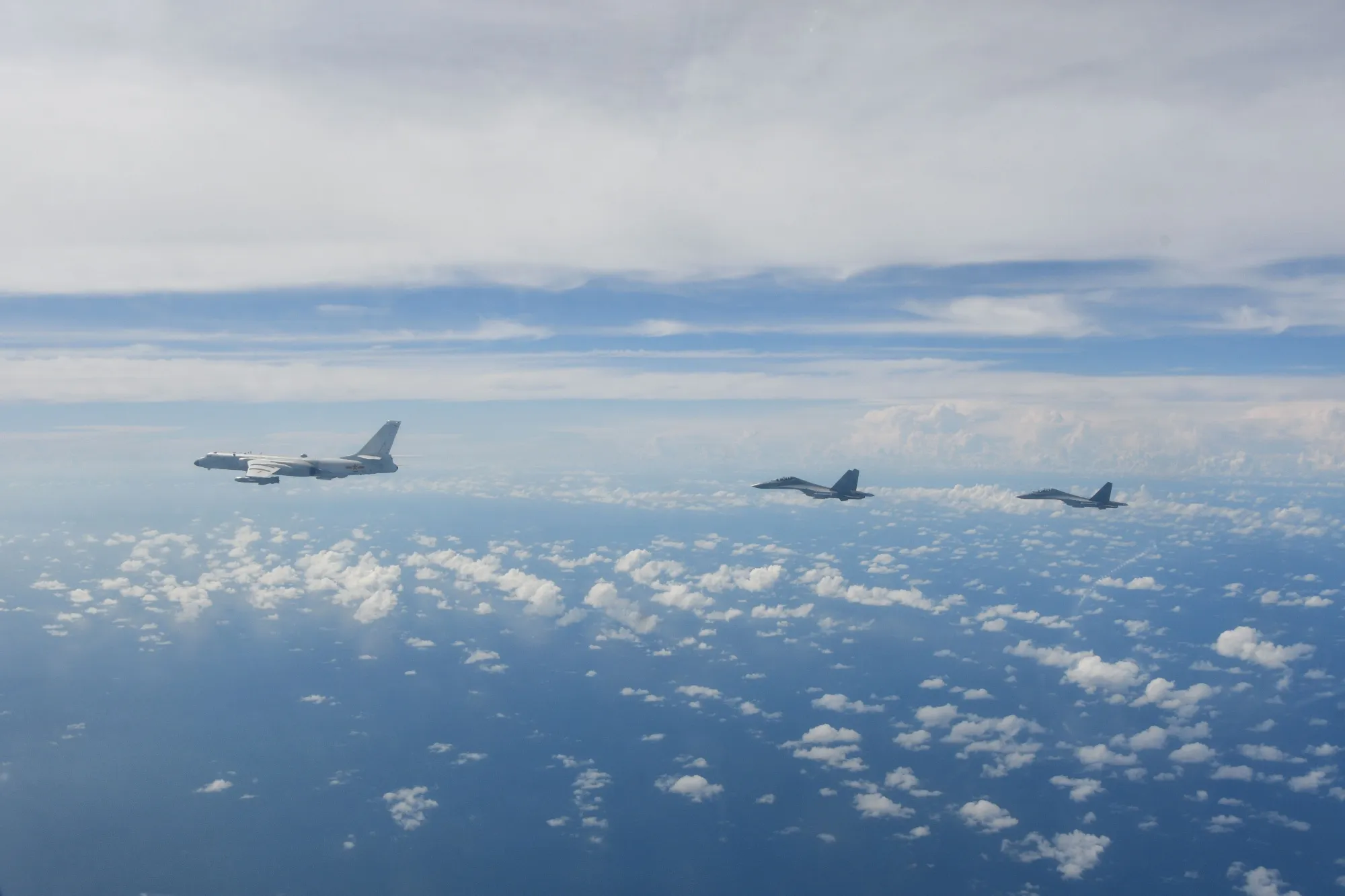 Chinese warplanes during combat training exercises around Taiwan, on Aug. 7.