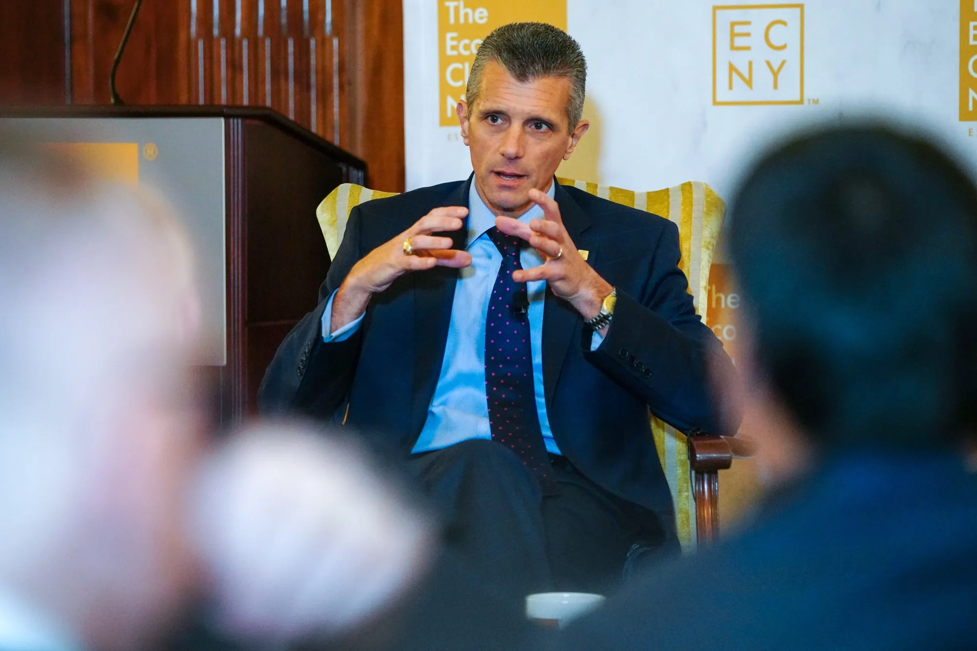 David Cordani speaks during an Economic Club of New York event on Nov. 20.