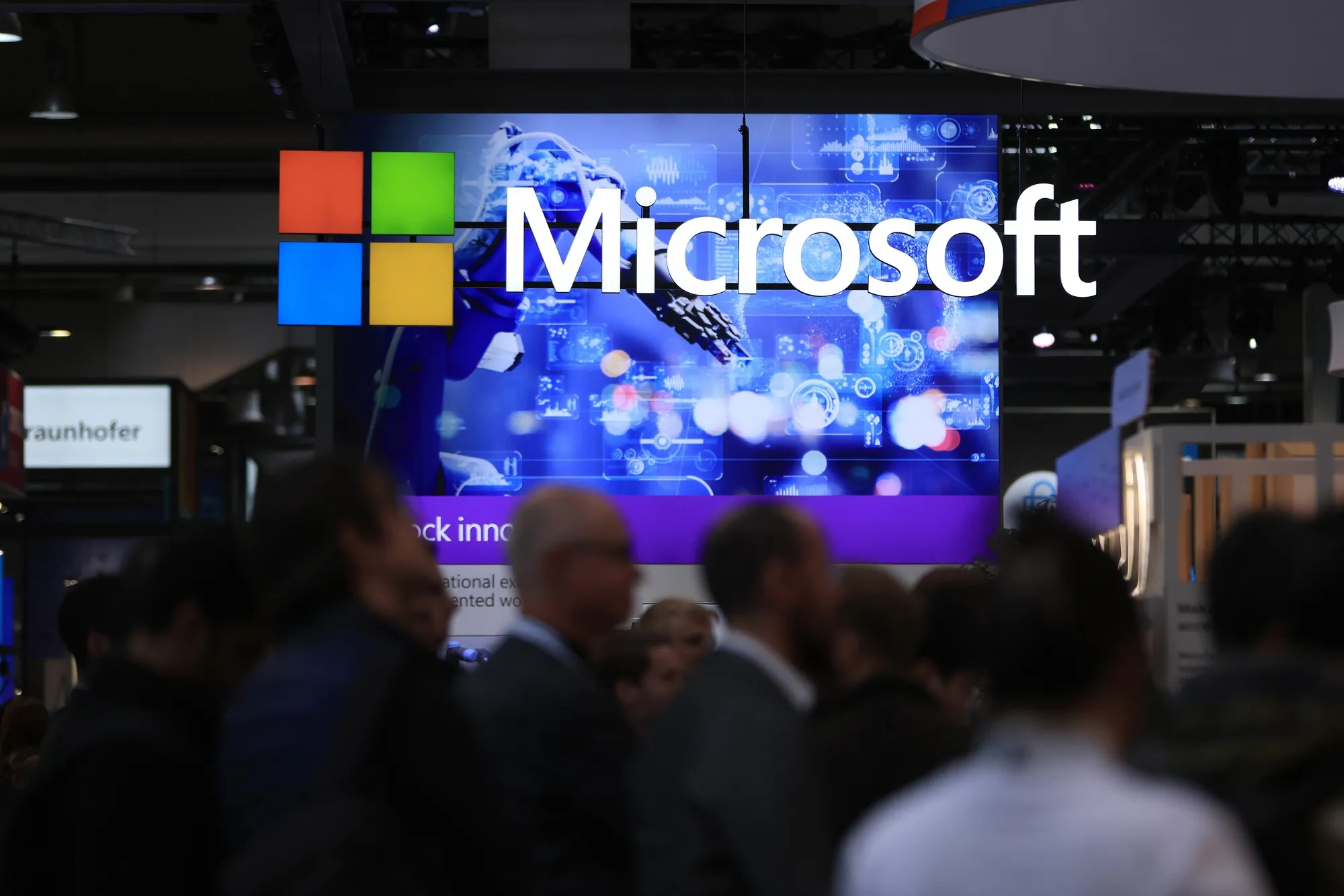 A Microsoft Corp. pavilion at the Hannover Messe industrial technology fair.