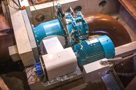 Natel Energy's hydropower turbine installed at the Freedom Falls project in Maine.