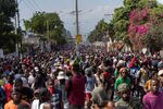 Demonstrators fill the streets during a protest to demand the resignation of Prime Minister Ariel Henry, in the Petion-Ville area of Port-au-Prince, Haiti, October 3, 2022.