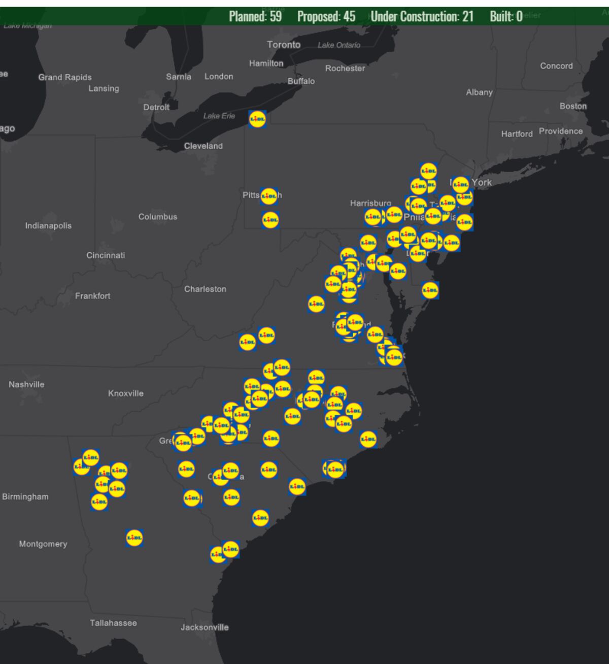 Map: Lidl's plans